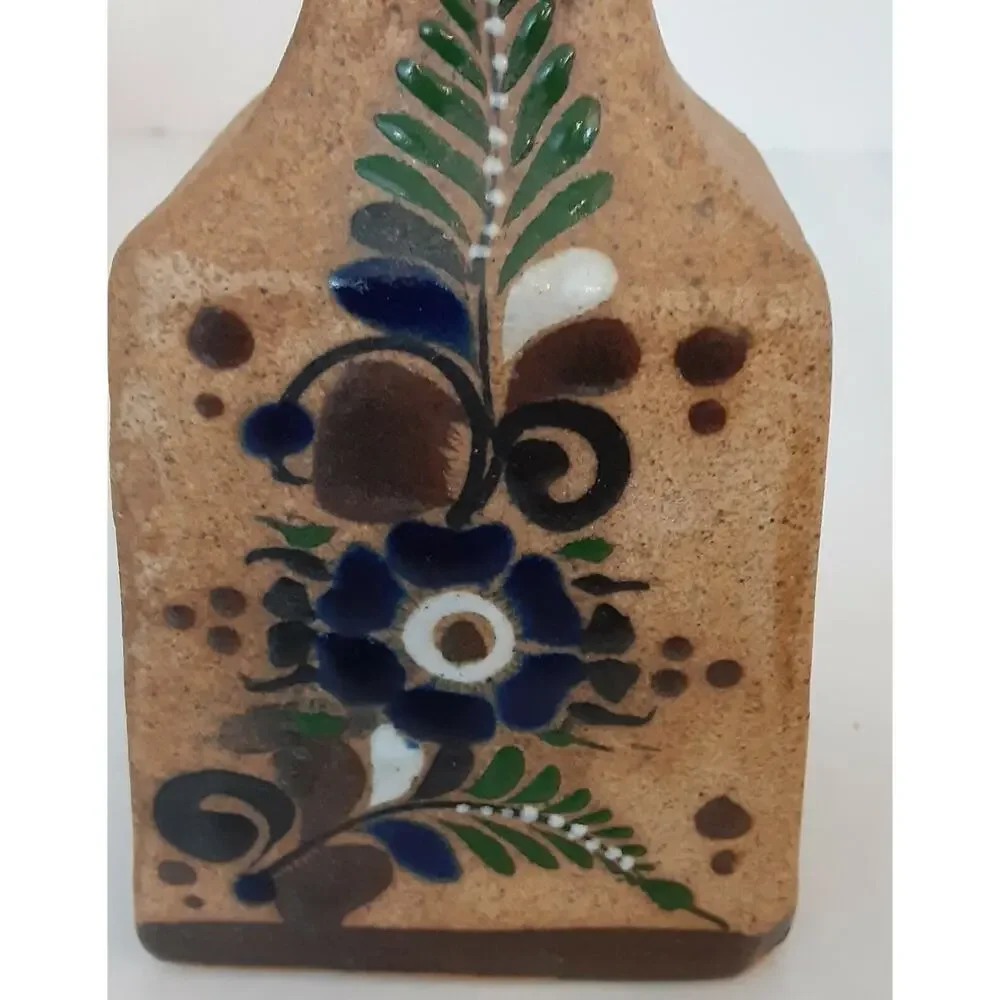 Vintage Netzi Pottery Sandstone Vase Tonala floral Collectors